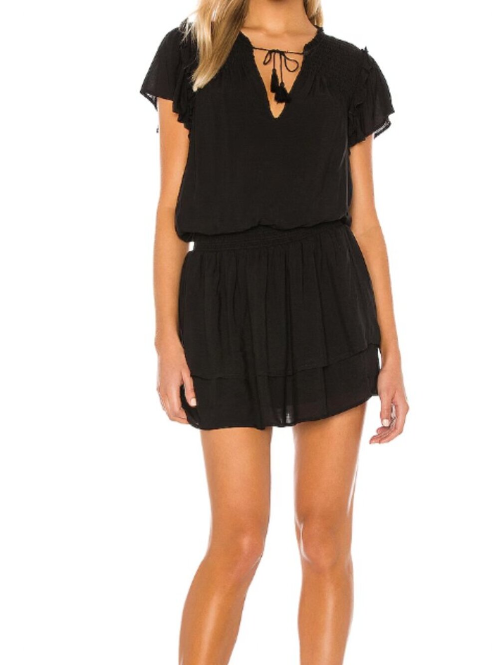 Paige Size M Womens Cristina Dress Black Smocked and Loose Fit Boho Dress - EUC